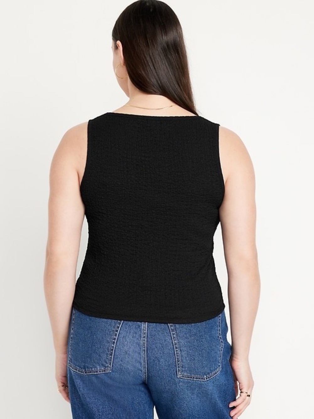 Old Navy Black Textured Sleeveless Tank